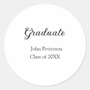 Sticker Rond Classe de fin d'études de 20XX simple graduation m