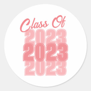 Sticker Rond Classe de fin d'études rose