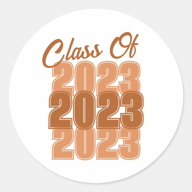 Sticker Rond Classe de finissants Orange Brûlé (Devant)