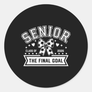 Sticker Rond Classe de football senior de 2026 Soccer Coquette