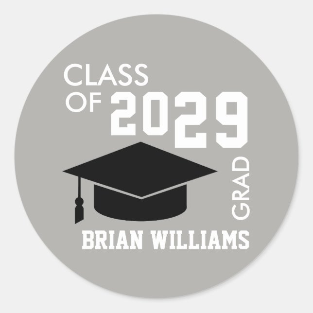 Sticker Rond classe de graduation design et moderne CLASSE DE (Devant)