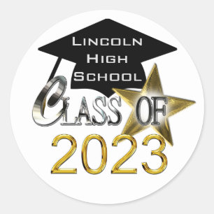 Sticker Rond Classe De Phoques De Graduation Personnalisés 2023