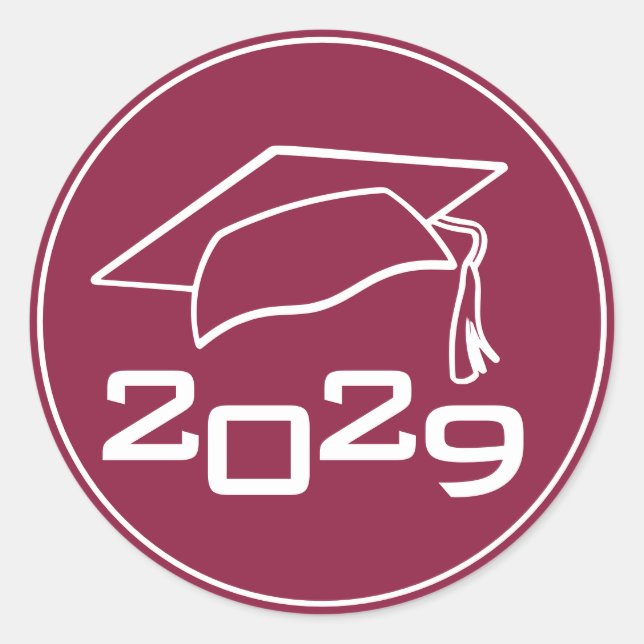 Sticker Rond Classe de plafond Année Maroon (Devant)