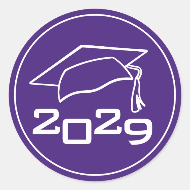Sticker Rond Classe de plafond de diplôme Année pourpre (Devant)