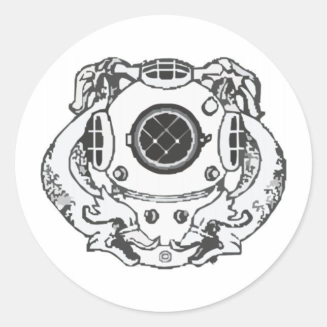 Sticker Rond Classe de plongeur de marine ?ère (Devant)