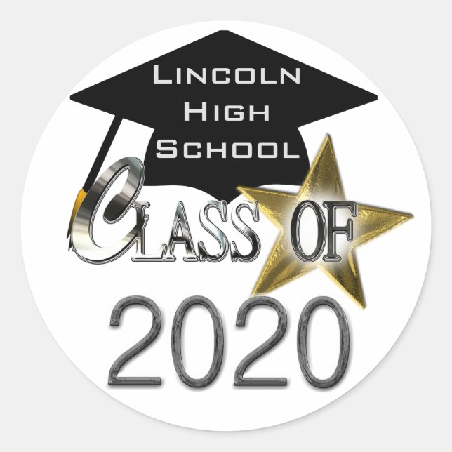 Sticker Rond Classe Des Phoques De Graduation 2020 (Devant)