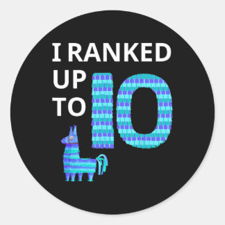 Sticker Rond Classé Jusqu'À 10 Jeu Vidéo Anniversaire Llama Piñ