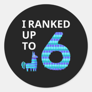 Sticker Rond Classé Jusqu'À 6 Jeu Vidéo Anniversaire Llama Piña
