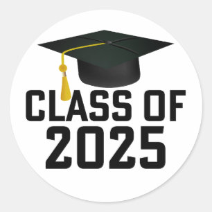 Sticker Rond Classe Letterman de 2025 Graduation