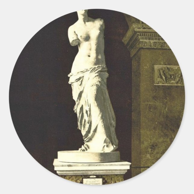 Sticker Rond Classe Louvre, Vénus de Milo, Paris, France (Devant)