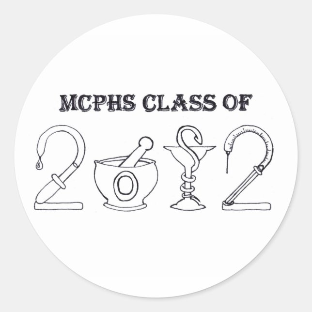 Sticker Rond Classe MCPHS de 2012 (Devant)