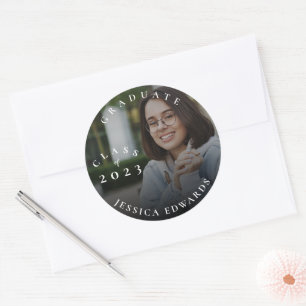 Sticker Rond Classe Mignonne De 2023 Faire-part De Diplôme Phot