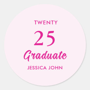 Sticker Rond Classe minimal Elegant Pink de 2025