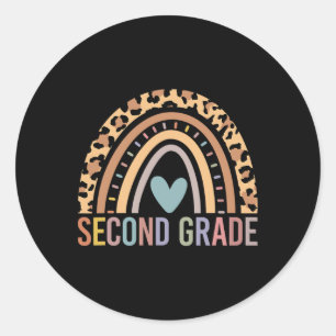 Sticker Rond Classe Rainbow Girls Boys Teacher Team 2nd Grade S