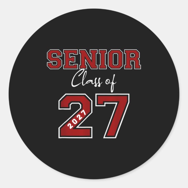 Sticker Rond Classe Senior 2027 Maillot Marron (Devant)