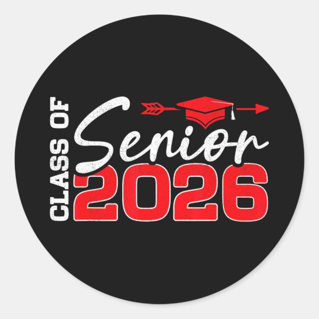 Sticker Rond Classe terminale de 2026 diplômée de l'école secon (Devant)
