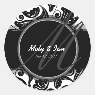Sticker Rond Classic B&W Enregistrer l'autocollant de date pour