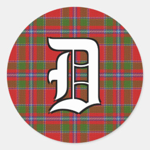 Sticker Rond Classic Clan Drummond Tartan Monogramme