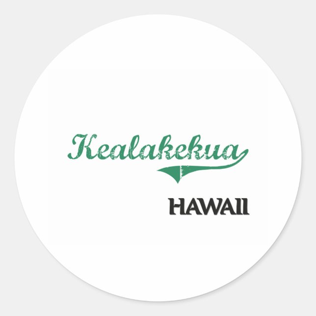 Sticker Rond Classic de Kealakekua Hawaii City (Devant)