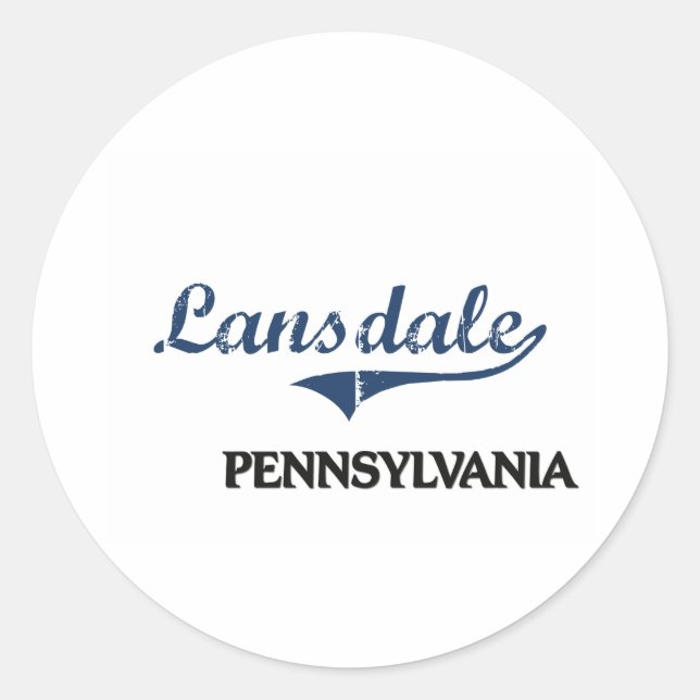 Sticker Rond Classic de Lansdale Pennsylvania City (Devant)