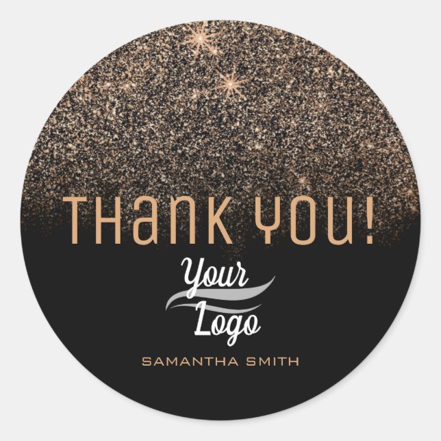 Sticker Rond Classic Gold Parties scintillant Stars Luxury Glam (Devant)