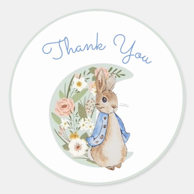 Sticker Rond Classic Peter le lapin Beatrix Potter Anniversaire (Devant)