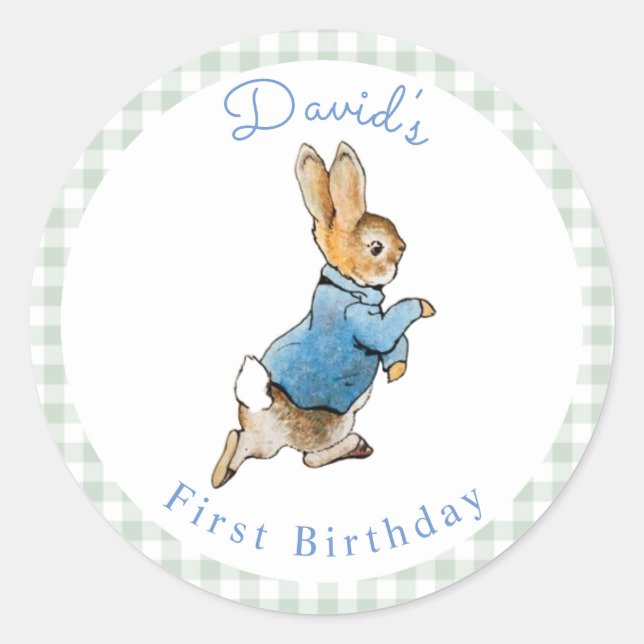Sticker Rond Classic Peter Rabbit Beatrix Potter Anniversaire (Devant)