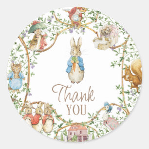 Sticker Rond Classic Pierre le lapin Anniversaire