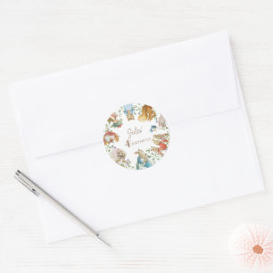 Sticker Rond Classic Pierre le lapin Anniversaire
