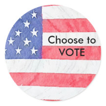 Classic Round American Flag Choisir de voter Stick