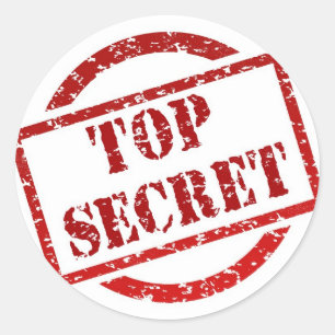 Sticker Rond Classic Top Secret Stamp, Glossy