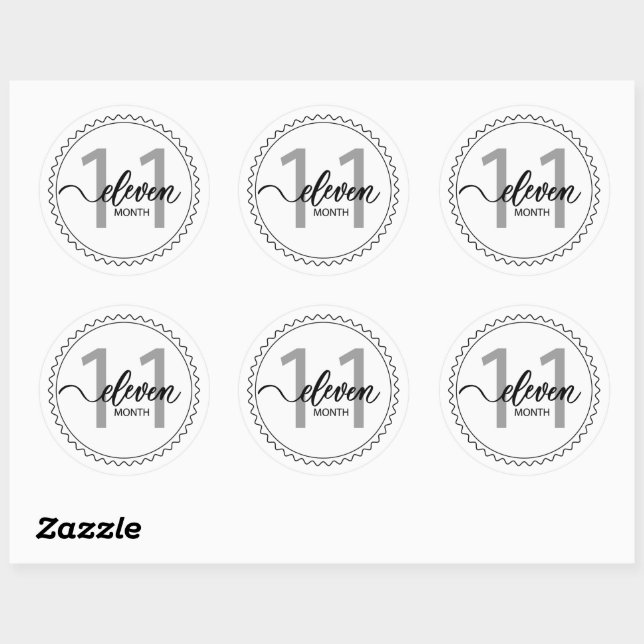 Sticker rond classique 11 mois (Feuille)