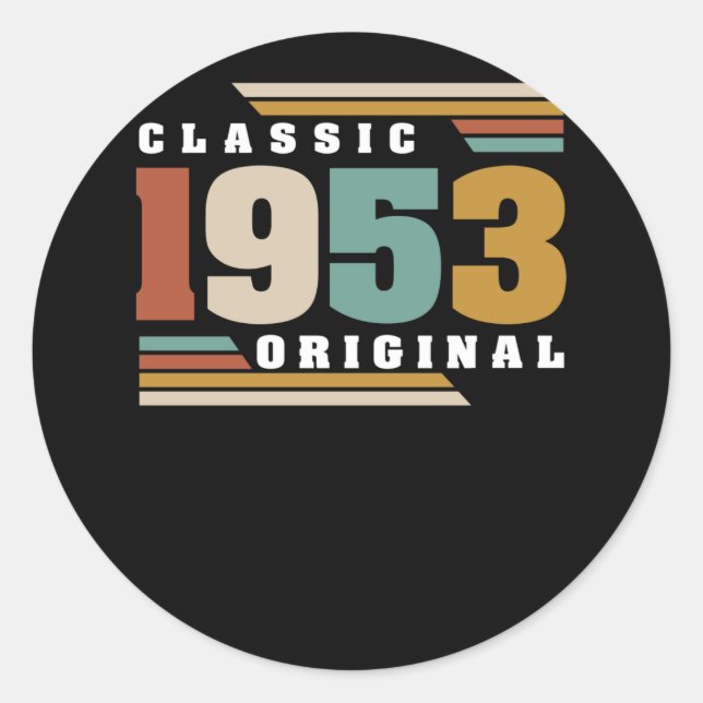 Sticker Rond Classique 1953 Original 69e anniversaire 69 ans (Devant)