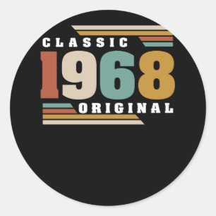Sticker Rond Classique 1968 Original 54e anniversaire 54 ans