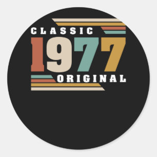 Sticker Rond Classique 1977 Original 45e anniversaire 45 ans