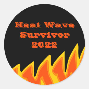 Sticker rond classique 2022 de la vague de chaleur