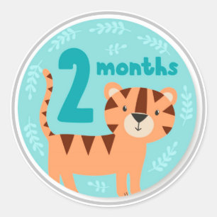 Sticker rond classique 2 mois pour bébé Milestone
