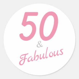 Sticker rond classique 50 et fabuleux anniversaire