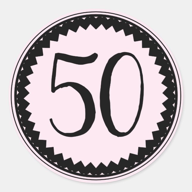 Sticker rond classique 50e fête d'anniversaire (Devant)