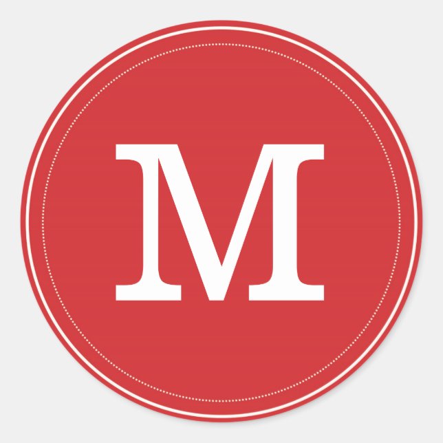 Sticker rond classique à enveloppe de monogramme r (Devant)