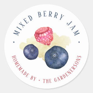 Sticker rond classique à la confiture de Berry mix
