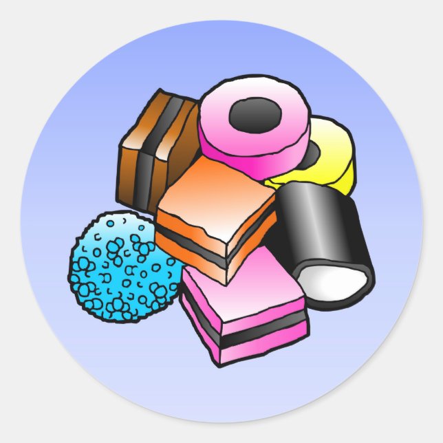 Sticker rond classique à la Licorice Candy (Devant)