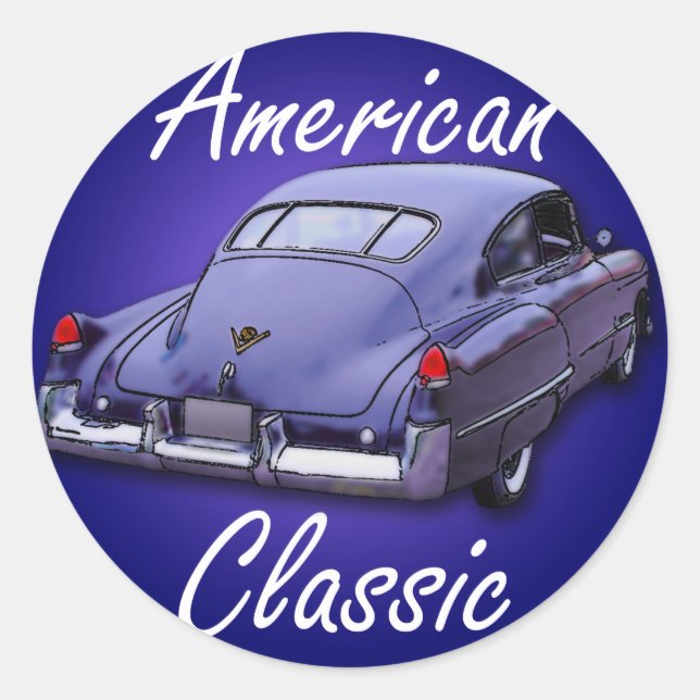 Sticker Rond Classique américain Cadillac 1949 (Devant)