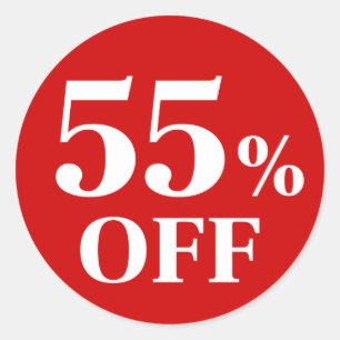 Sticker rond classique Arrière - plan rouge 55 % m