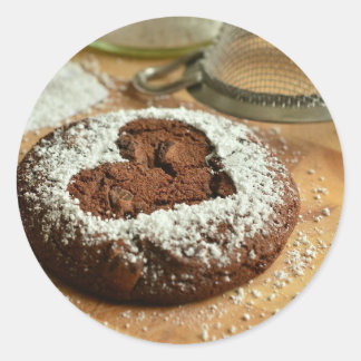 Sticker rond classique au chocolat au biscuit