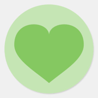Sticker rond classique au coeur vert