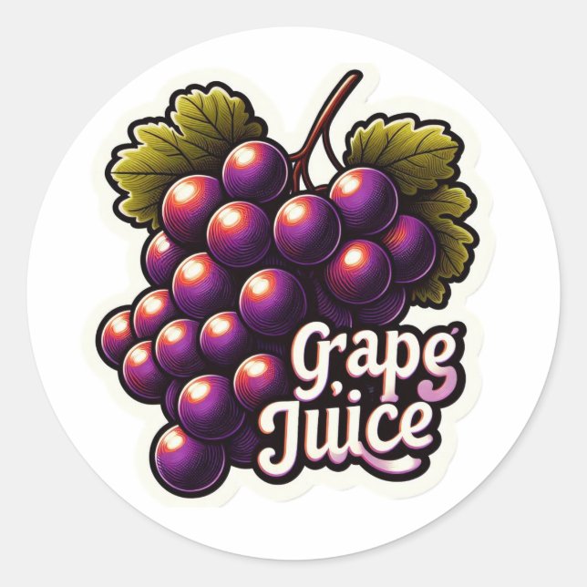 Sticker rond classique au jus de raisin foncé (Devant)