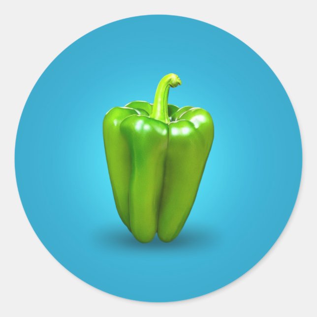 Sticker rond classique au poivre vert (Devant)