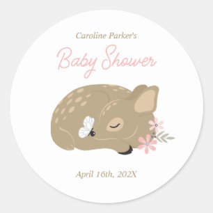 Sticker rond classique Baby shower à la façade