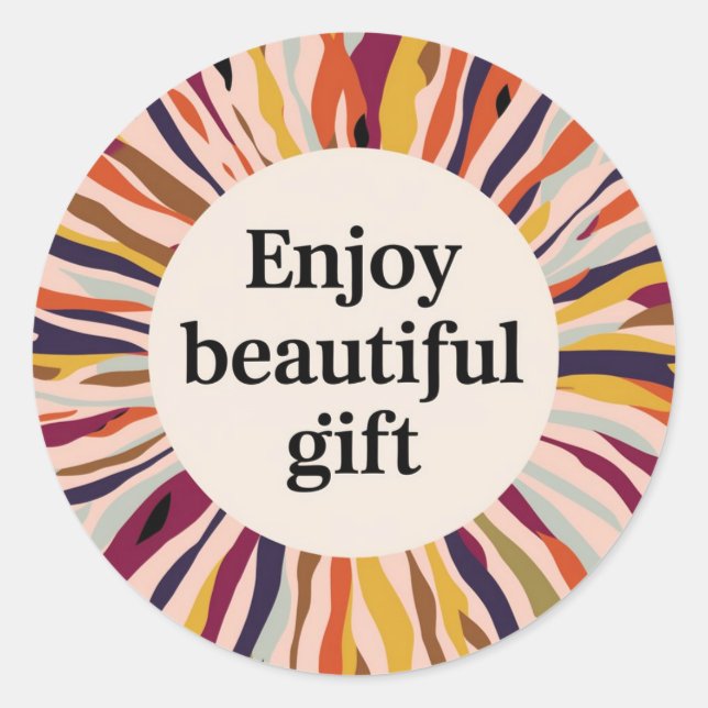 Sticker rond classique Belle conception cadeau (Devant)